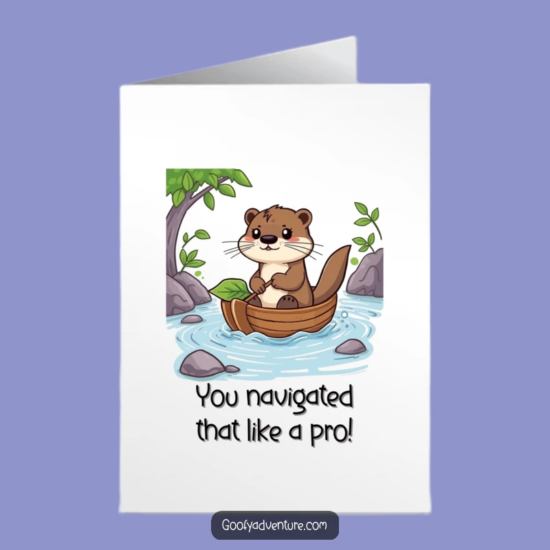 Free Printable Congrats Card: Otter's Journey, Funny Downloadable Gift