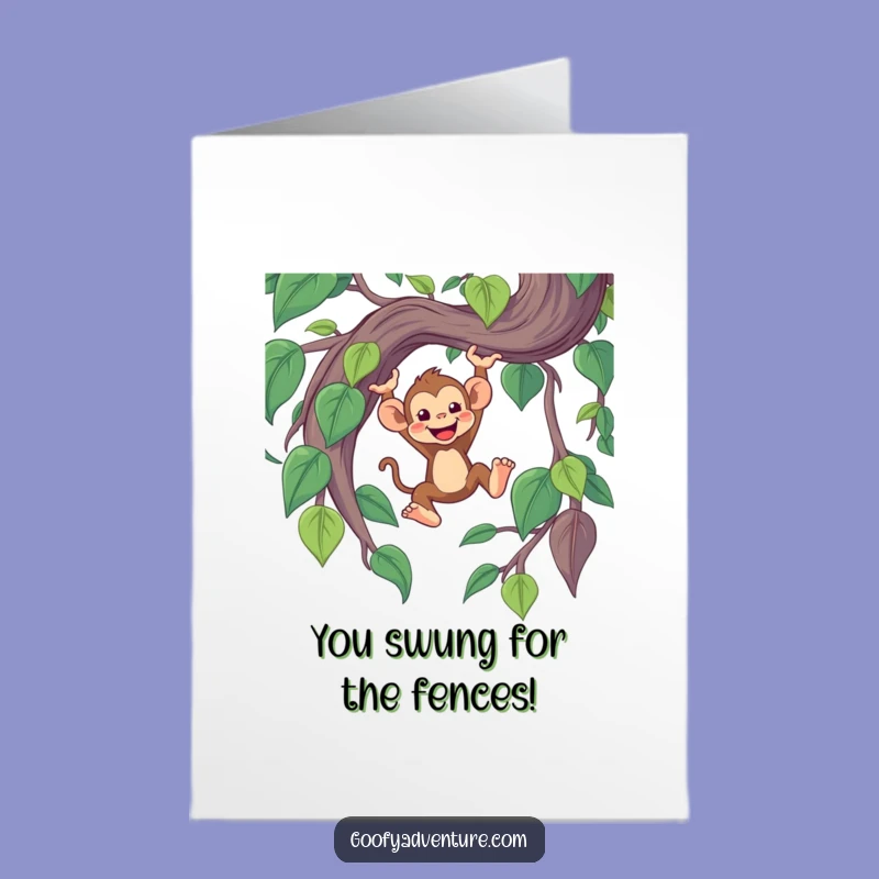 Free Printable Monkey Congratulations Card: Swing High with this Funny Downloadable Gift