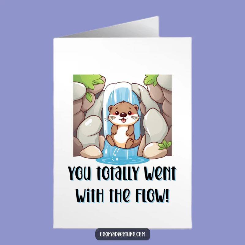 Free Printable Congrats Card: Otter's Speedy Slide, Thrilling Downloadable Gift of Achievement!