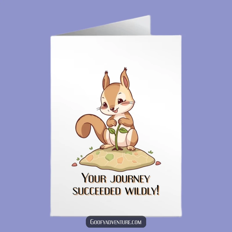 Free Printable Congrats Card: Squirrel's Map to Success, Downloadable Achievement Gift