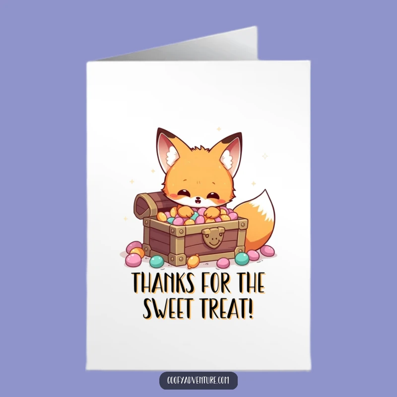 Free Printable Kawaii Fox Candy Thank You Card - Sweet Downloadable for Treats!