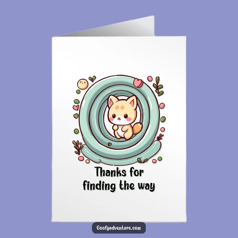 Free Printable Kawaii Maze Thanks: Funny Downloadable Gift