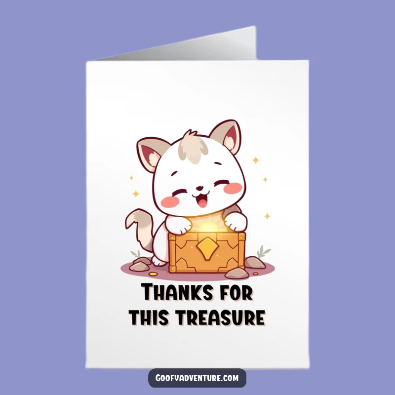 Free Printable Kawaii Treasure Thanks: Funny Downloadable Gift