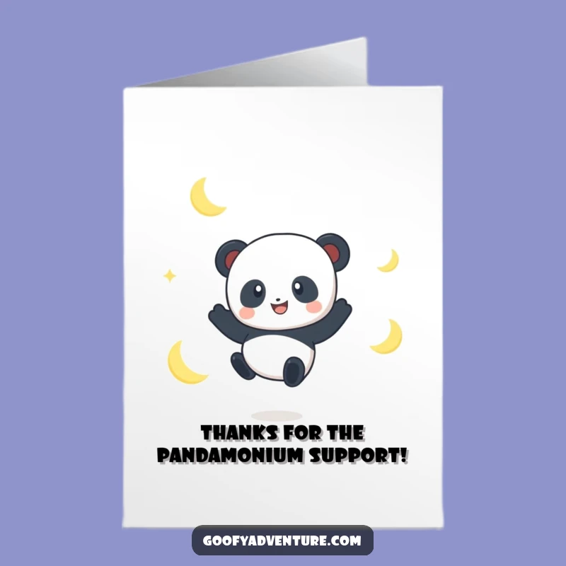 Free Printable Panda Moon Thank You Card Funny Downloadable Gift