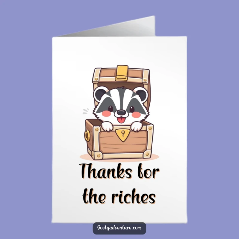 Free Printable Thank You Card: Badger's Bounty, Funny Downloadable Gift of Gratitude