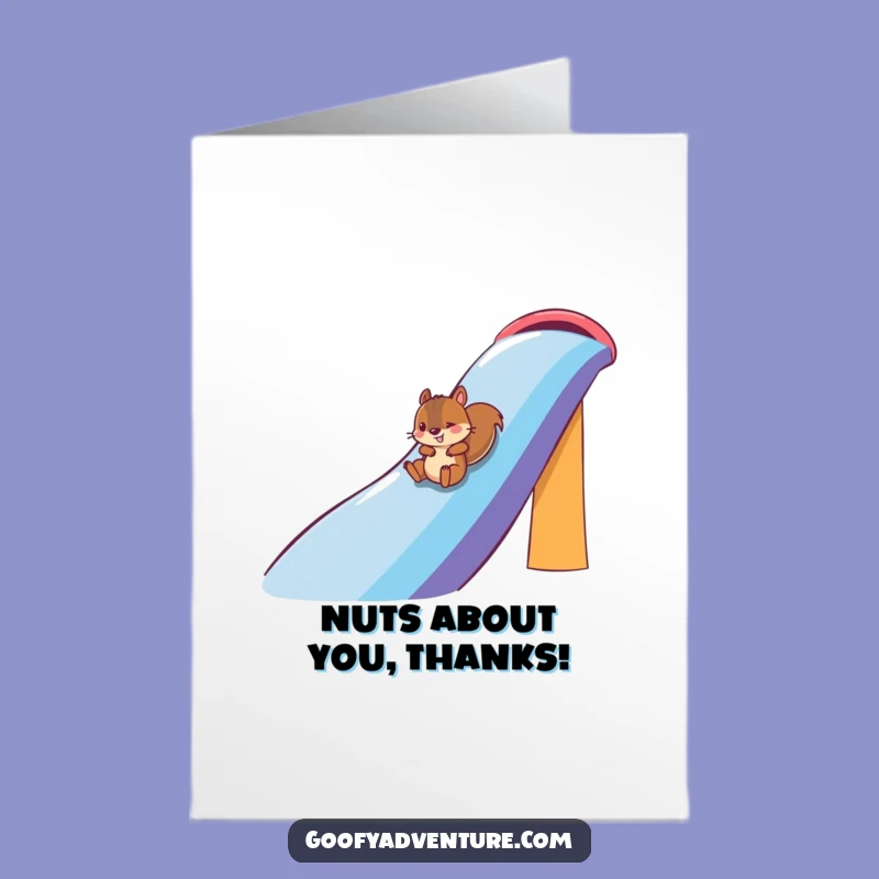Free Printable Thank You Card: Squirrel on Rainbow, Fun Downloadable Gift