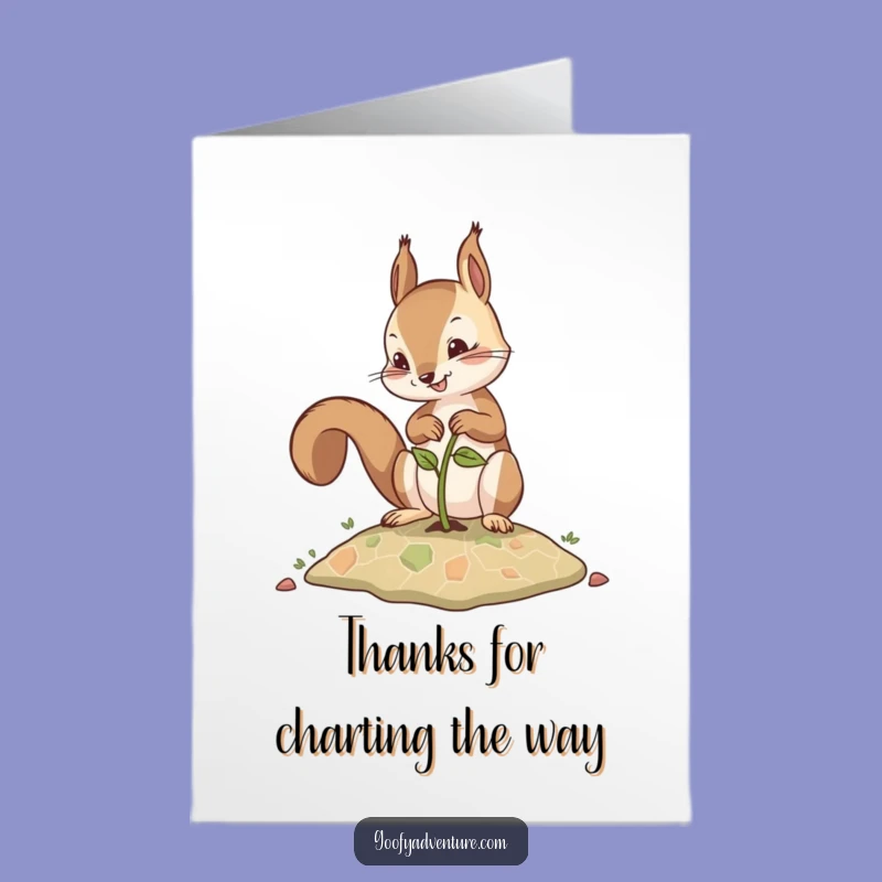 Free Printable Thank You Card: Squirrel's Grateful Map, Downloadable Appreciation Gift
