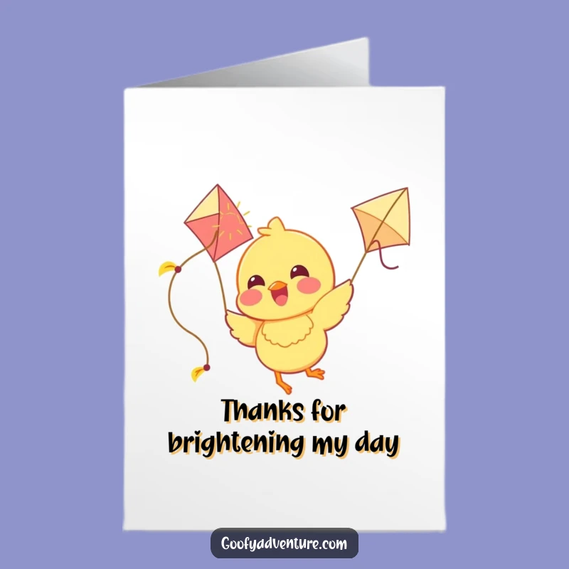 Free Printable Thank You Card: Sunny Chick's Gratitude, Funny Downloadable Gift