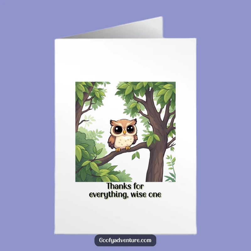 Free Printable Thank You Owl Card: Jungle Explorer Downloadable Gift for Gratitude