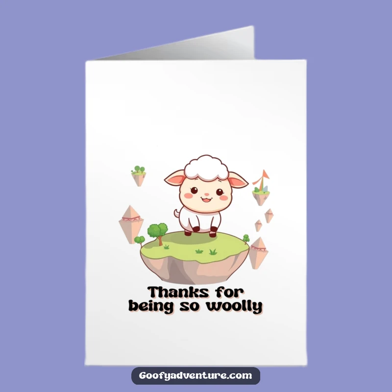 Free Printable Sheep Floating Islands Thank You Card: Whimsical Gratitude Downloadable Gift