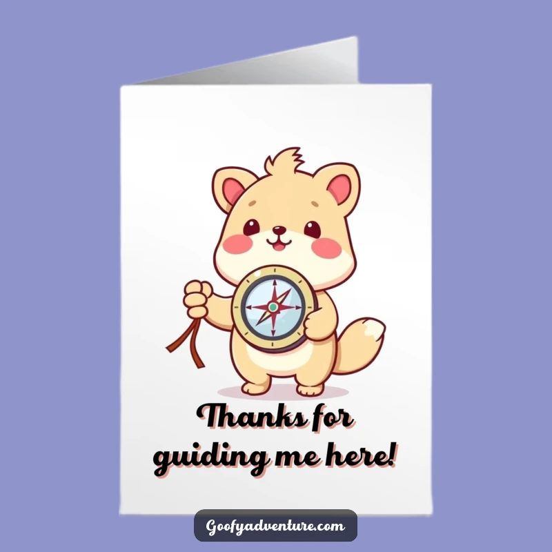 Free Printable Thank You Card: Kawaii Explorer Animal - Thanks for Guiding Me!