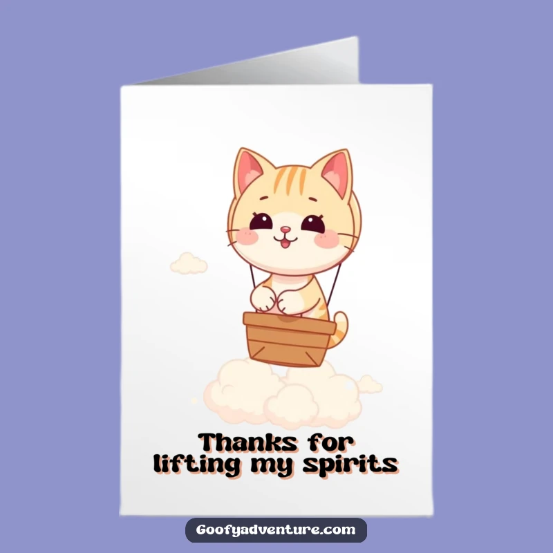 Free Printable Cat Hot Air Balloon Card - Thanks for the Ride!