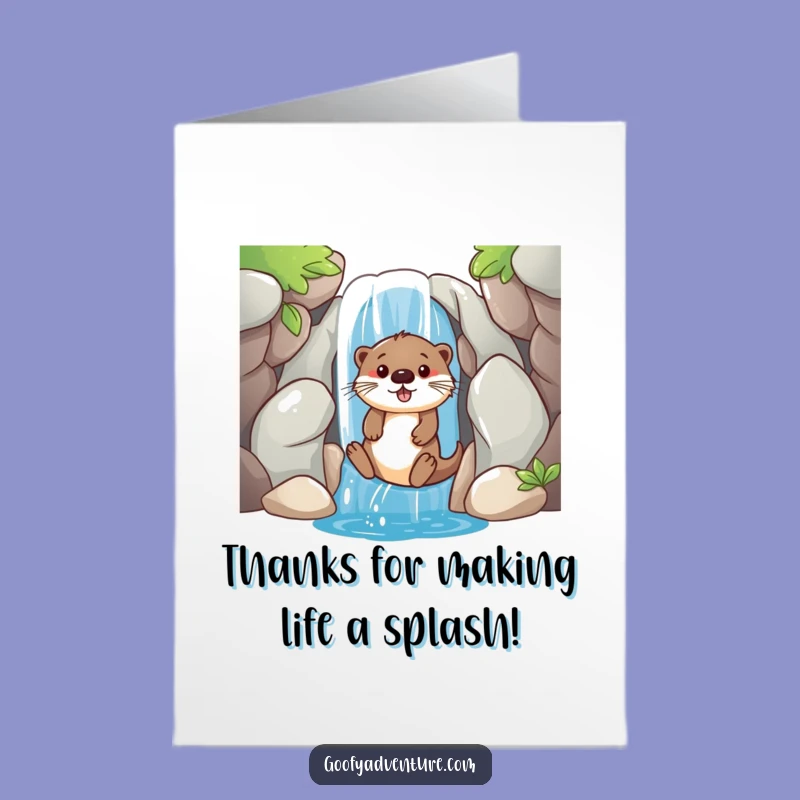 Free Printable Thank You Card: Grateful Otter's Slide, Fun Downloadable Gift of Thanks!