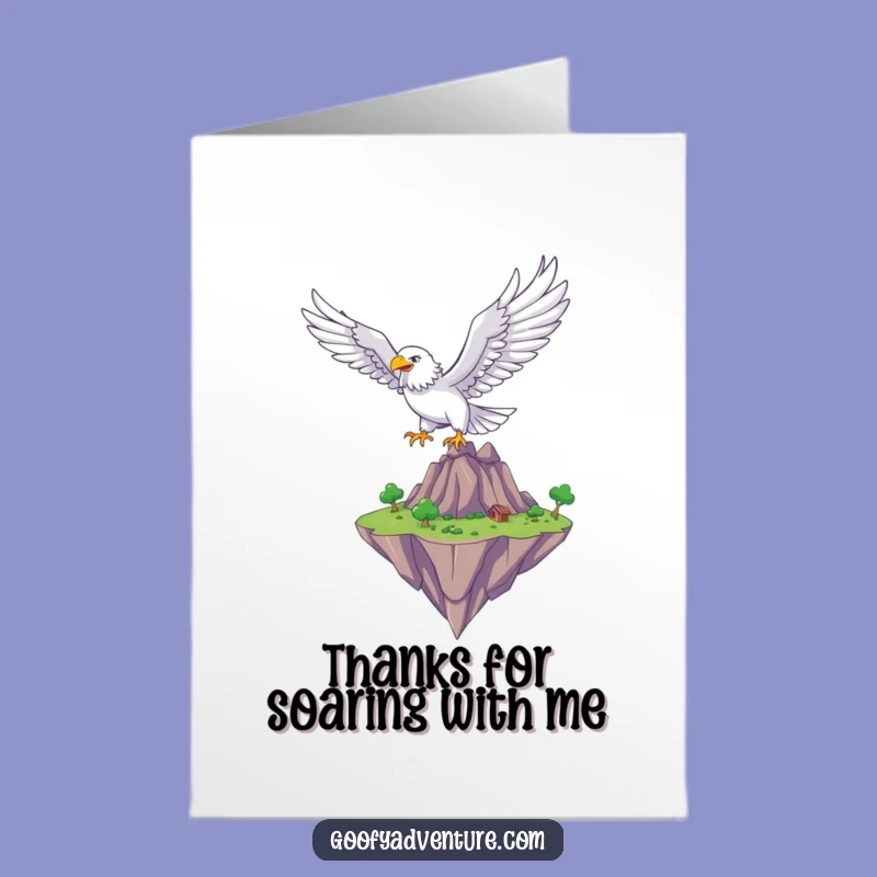 Free Printable Thank You Card: Soaring Eagle Fantasy Gratitude Humor Downloadable Gift