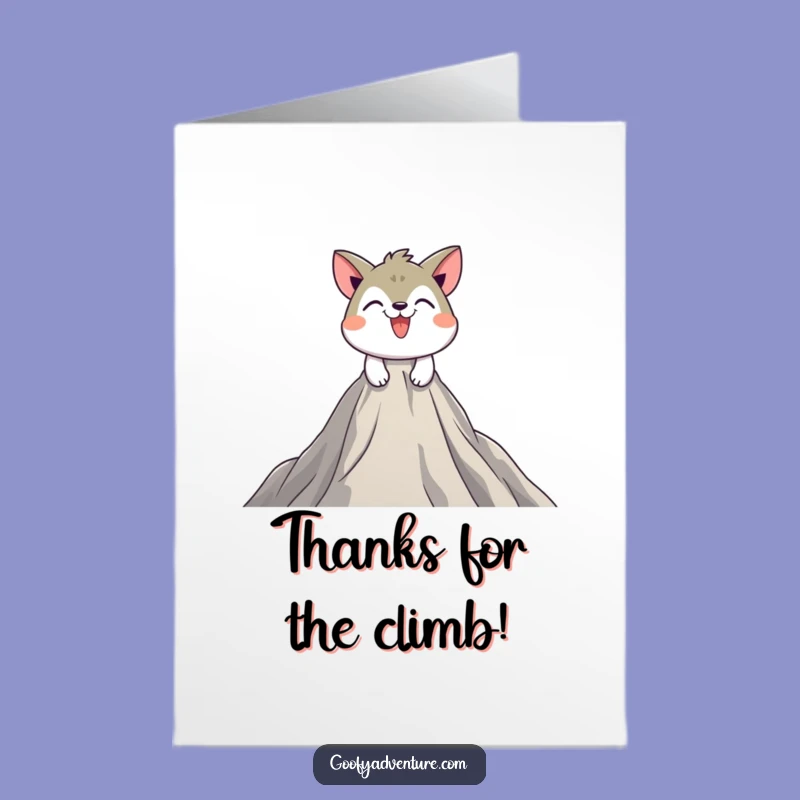 Free Printable Thank You Card: Animal Peak Support Funny Downloadable Gift