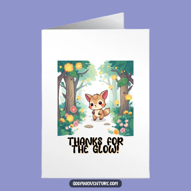 Free Printable Thank You Card: Animal Forest Light Funny Downloadable Gift