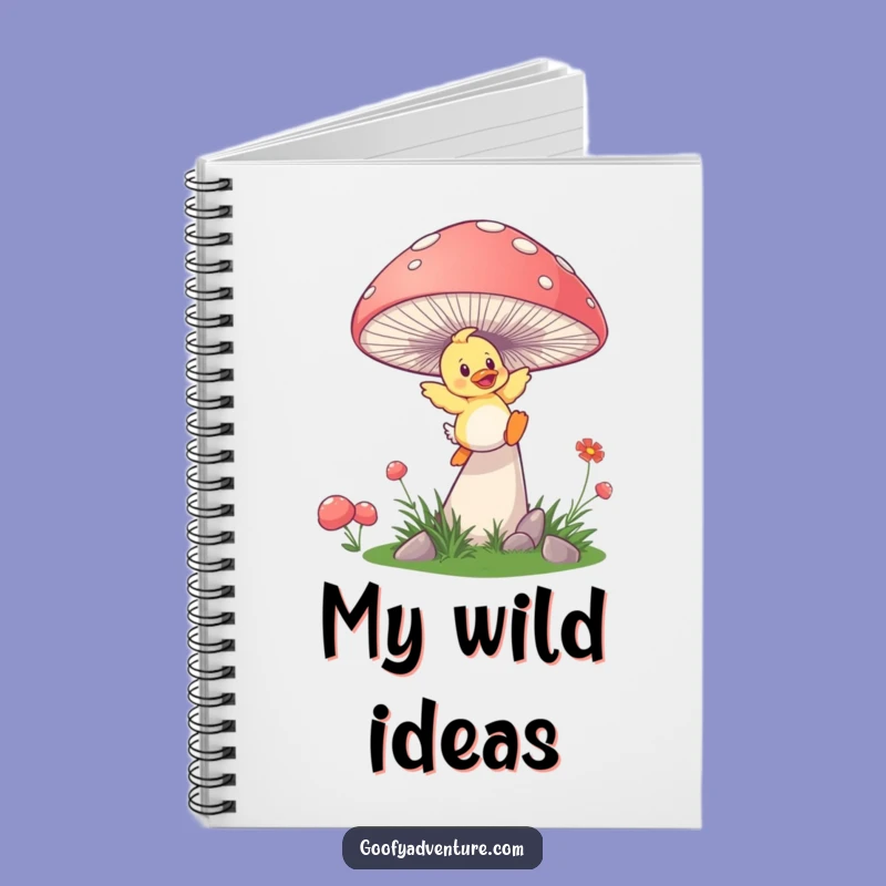 Funny Duckling Mushroom Notebook - Playful Adventure Journal