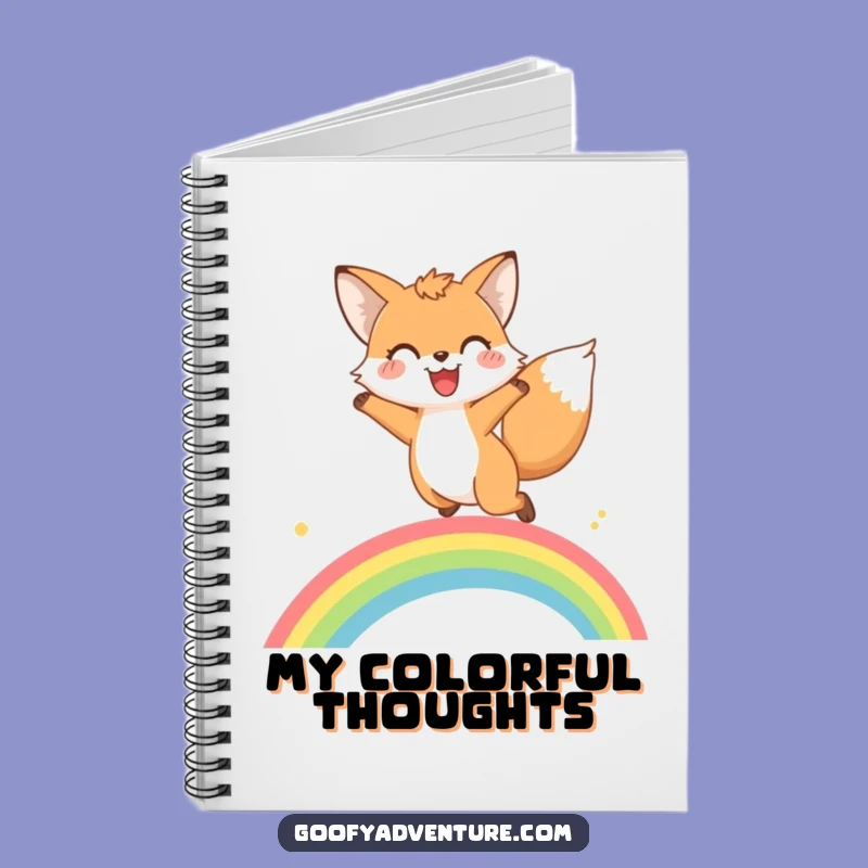 Funny Fox Rainbow Leap Notebook: Jot Down Happy Thoughts, Perfect Gift for Dreamers!