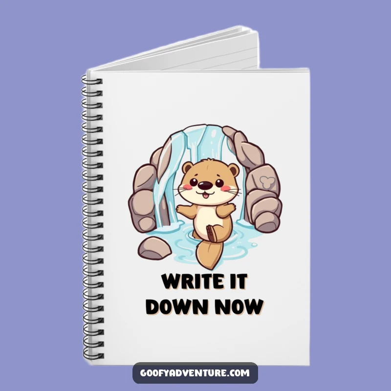 Funny Otter Notebook, Waterfall Adventure Journal, Playful Writing Gift