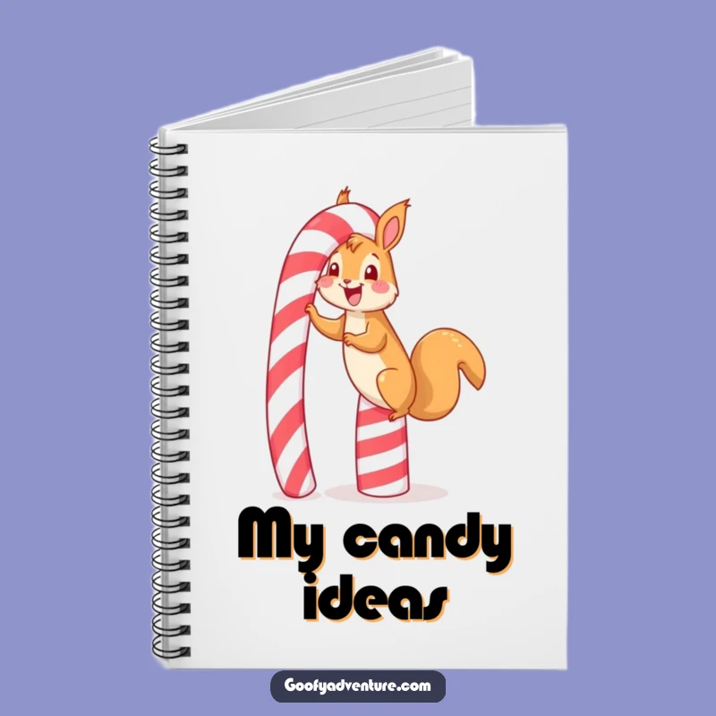 Funny Squirrel Candy Cane Notebook: Jot Down Sweets, Sweet Goals, Fun Gift