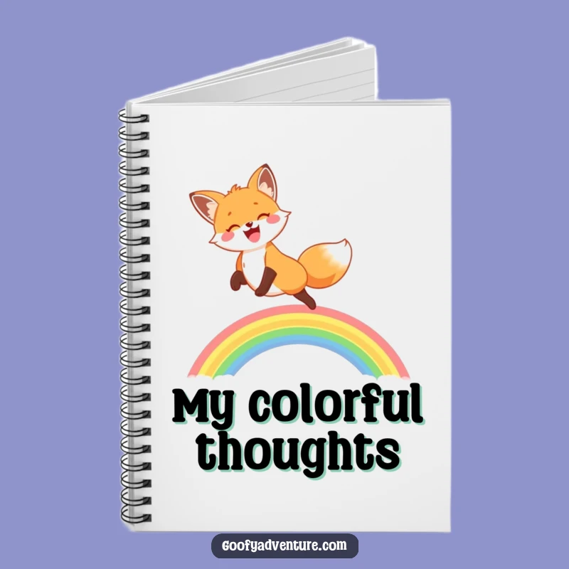 Funny Fox Rainbow Leap Notebook: Cheerful Journal, Perfect Funny Gift