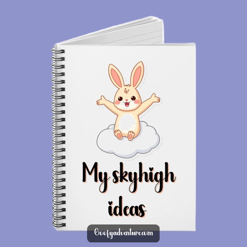 Funny Rabbit Flying Cloud Notebook: Jot Down Dreams, Perfect Gift for Sky Watchers!