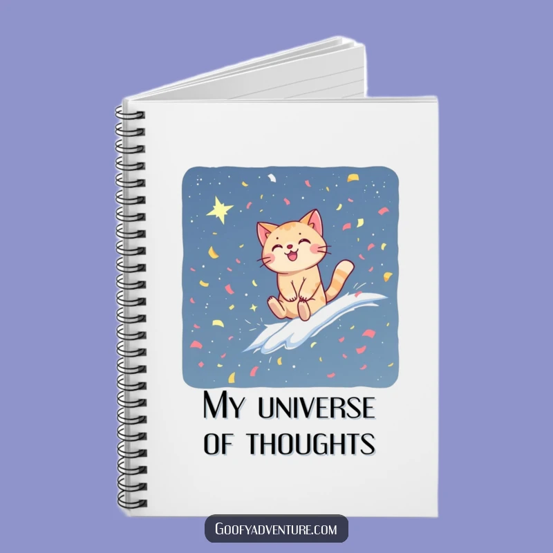 Funny Cat Confetti Journal - Capture Your Cosmic Ideas & Happy Thoughts!