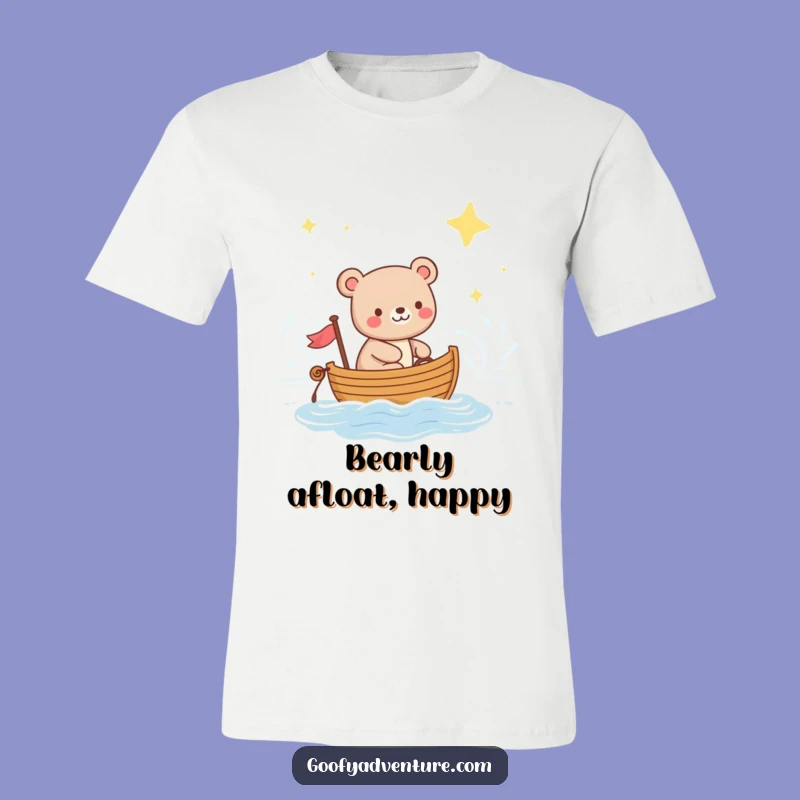 Funny Bear Explorer T-Shirt: Hilarious Starry Night Sailing Adventure Tee