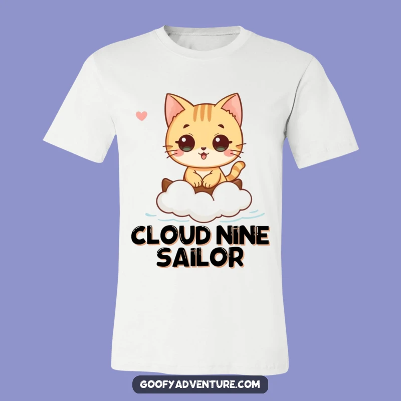 Funny Cat Cloud Boat T-Shirt: Drift into Dreamland with This Hilarious Tee