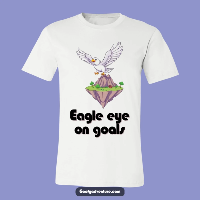 Funny Eagle Flyer T-Shirt: Fantastical Sky Peak Character Tee