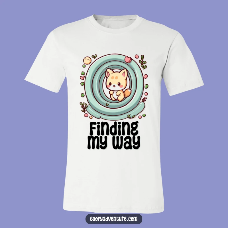 Funny Kawaii Animal Maze Shirt: Whimsical Navigation, Hilarious Lost & Found Tee