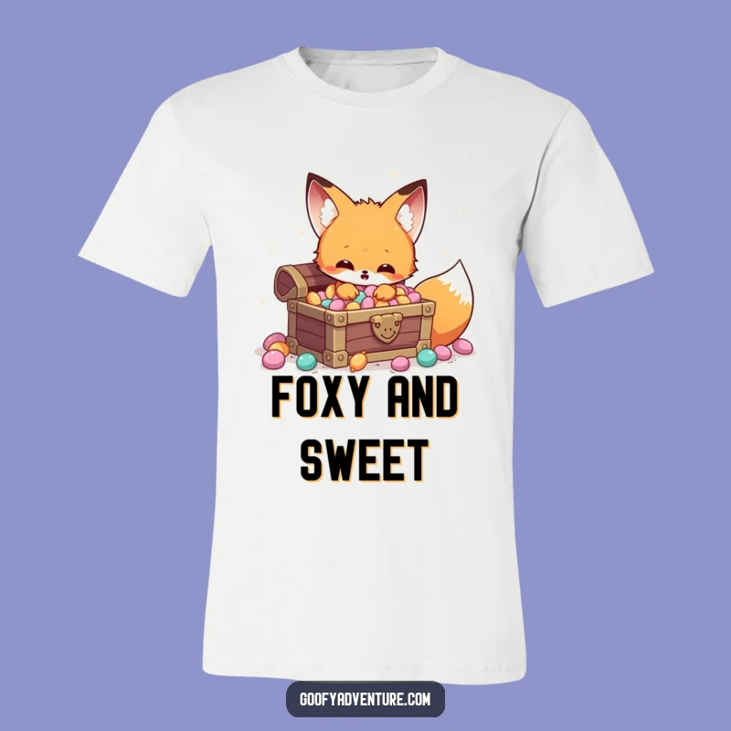 Funny Kawaii Fox Candy Treasure T-Shirt: Sweet Find Gift!
