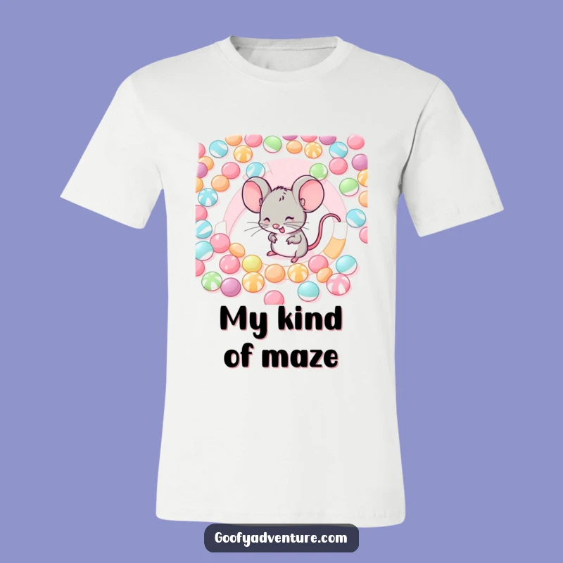 Funny Mouse Candy Maze T-Shirt: Wear Your Sweetest Adventure!