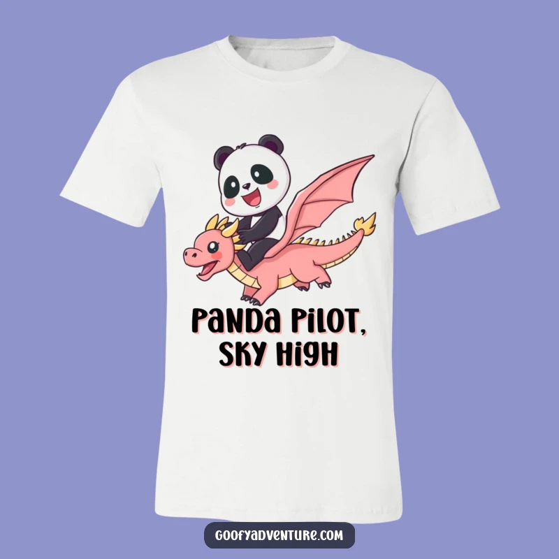 Funny Panda Dragon Rainbow T-Shirt: Cute Panda Flying Dragon Adventure Tee, Perfect Funny Gift!