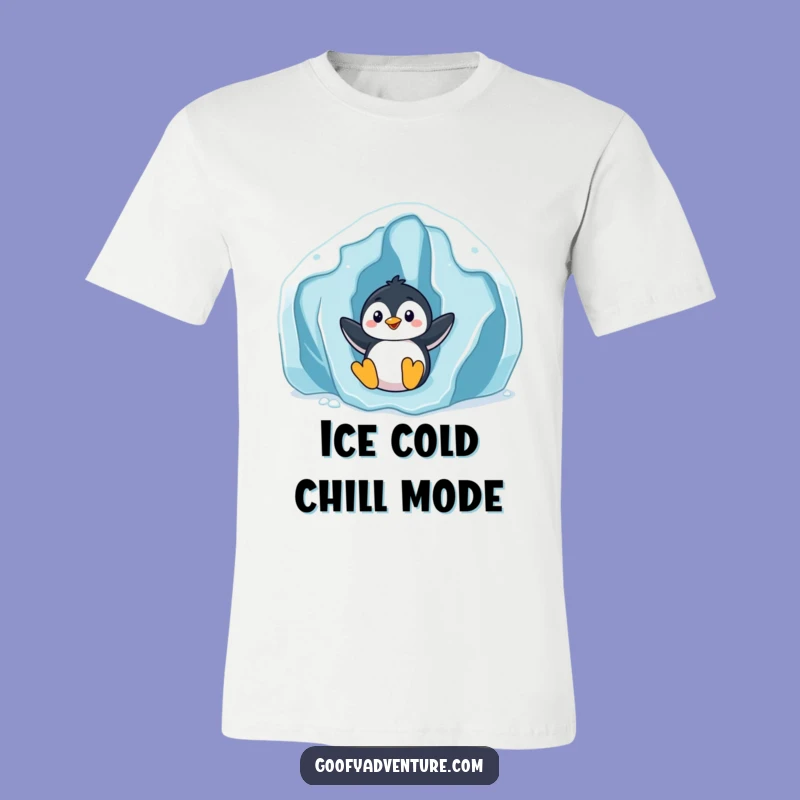 Funny Penguin Slider T-Shirt: Playful Glacier Fun Character Tee