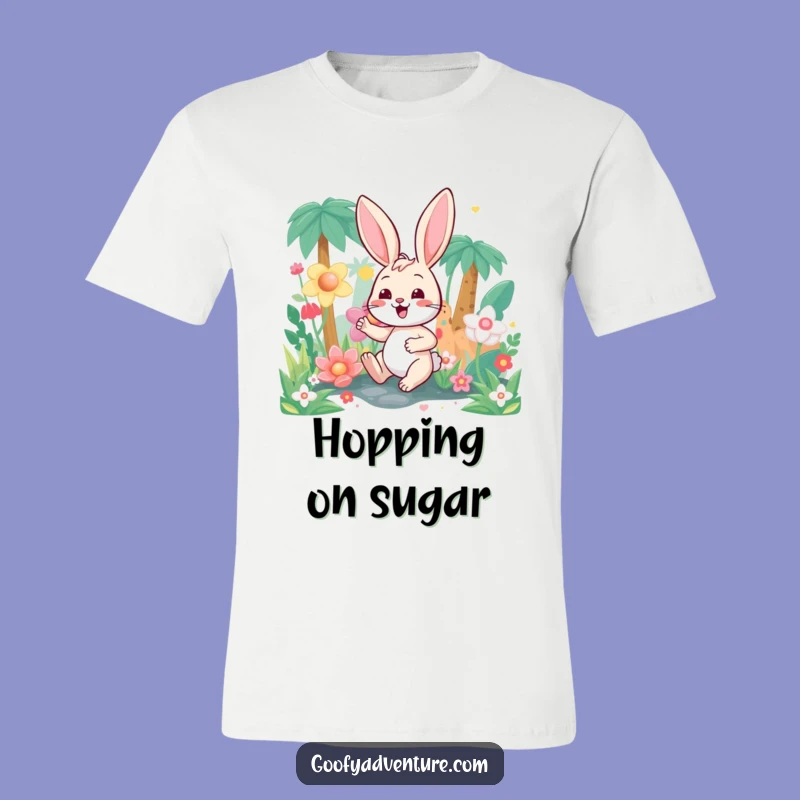 Funny Bunny Candy Jungle T-Shirt - Adventure in a Sweet, Fantastical World Tee