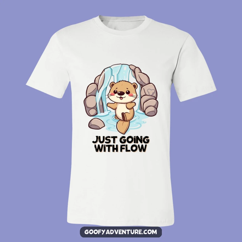 Funny Otter T-Shirt, Waterfall Sliding Fun, Unisex Playful Tee Gift