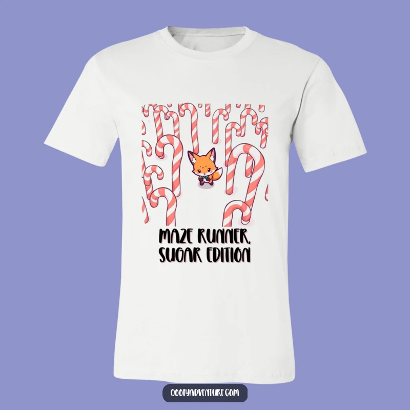 Funny Fox T-Shirt - Hilarious Candy Cane Maze Graphic Tee