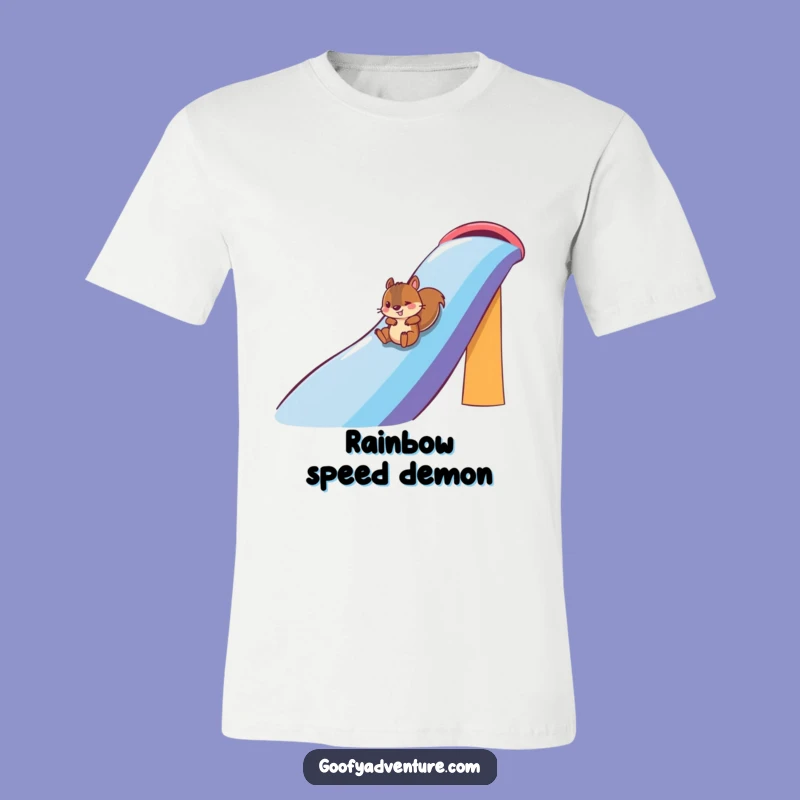 Funny Squirrel Rainbow Slide T-Shirt: Wear Your Fun with This Hilarious Tee