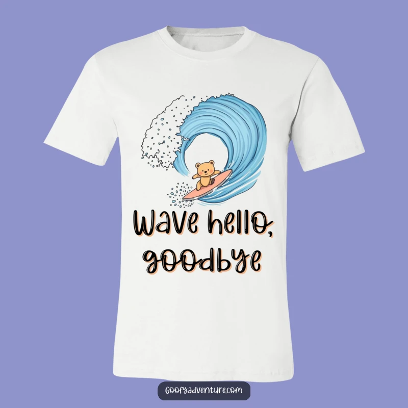 Funny Bear Cub Surfing T-Shirt: Epic Cute Animal Graphic Tee, Funny Gift