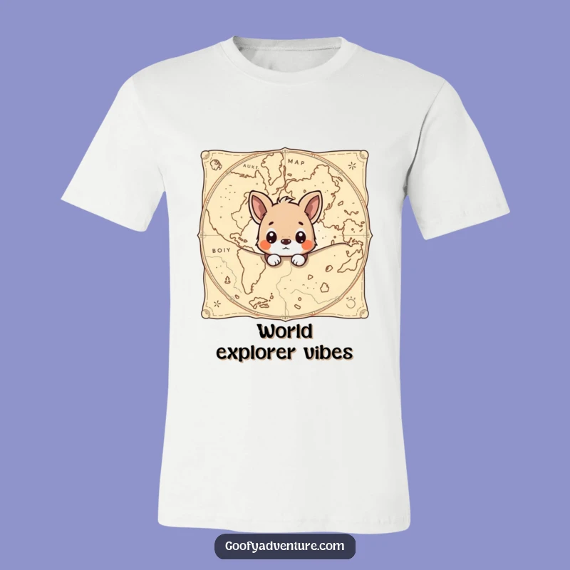 Funny Explorer Tee: Curious Animal Map T-Shirt Gift