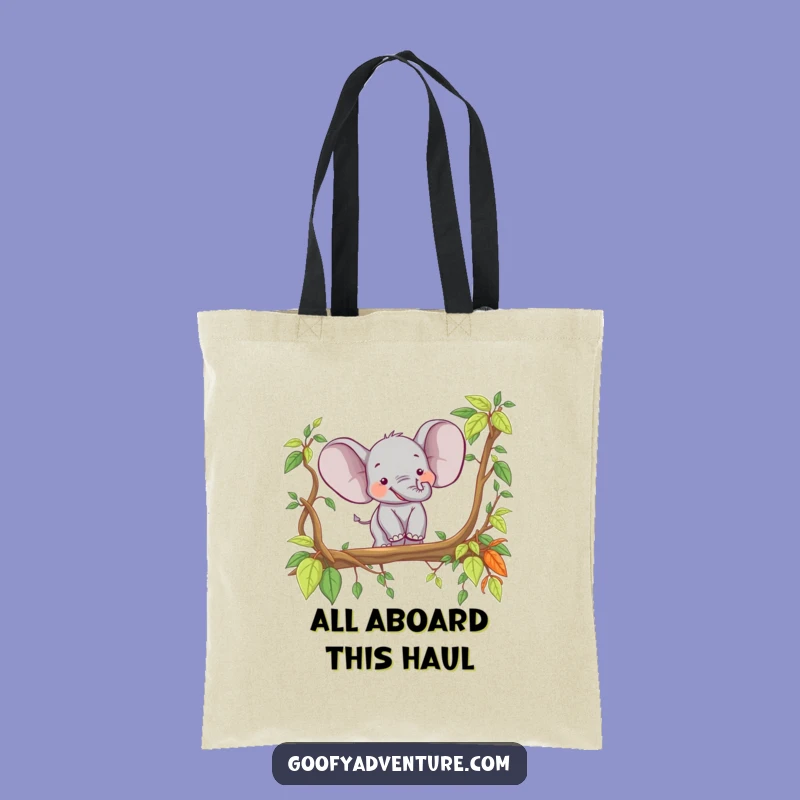 Funny Elephant Explorer Tote Bag: Durable Jungle Carry-All