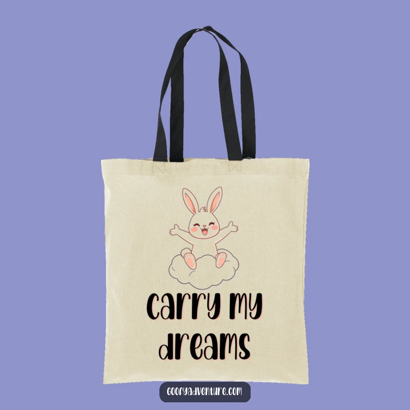Funny Rabbit Cloud Rider Tote Bag: Whimsical Accessory, Excellent Funny Gift