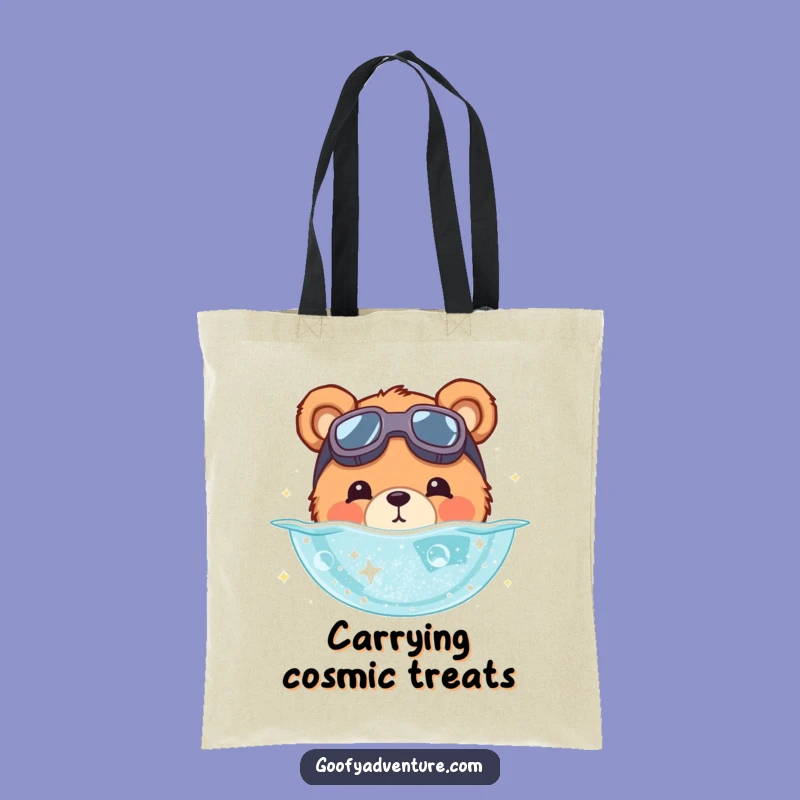 Funny Bear Stardust Explorer Tote Bag - Carry Your Cosmic Fun!