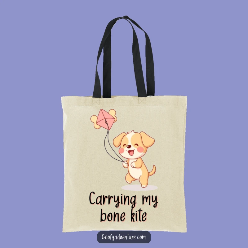 Funny Puppy Bone Kite Tote Bag: Carry Your Laughs in Style