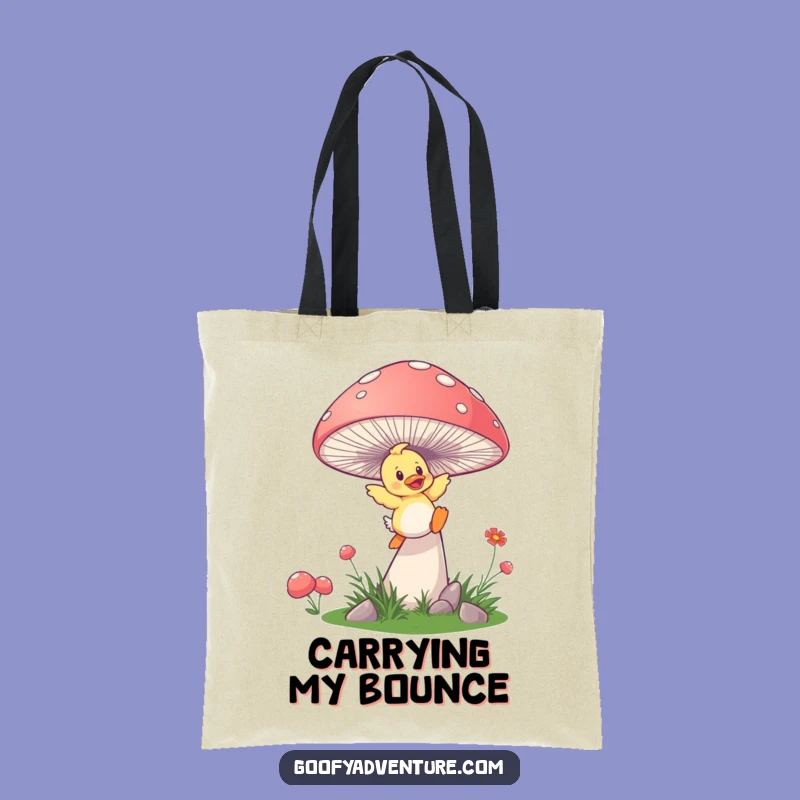 Funny Duckling Mushroom Tote Bag - Playful Adventure Accessory