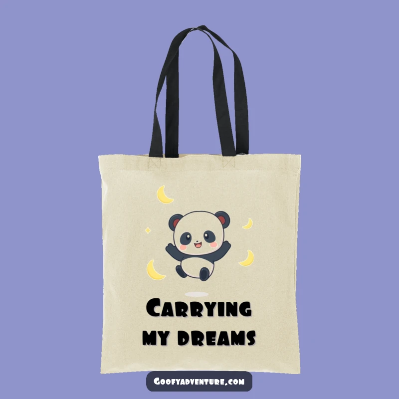 Funny Panda Moon Jumper Tote Bag: Carry Your Dreams