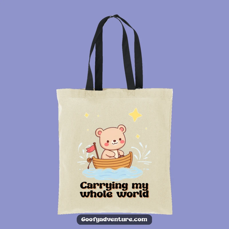 Funny Bear Sailing Tote Bag: Carry Your Dreams Under the Stars