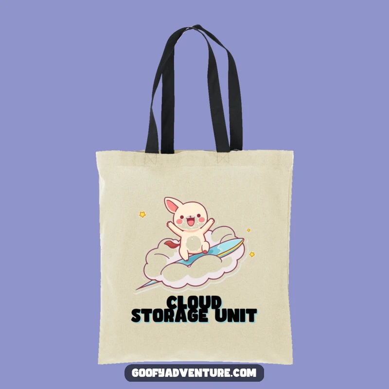 Funny Kawaii Cloud Surfer Animal Tote Bag: Carry Your Essentials with Hilarious Style