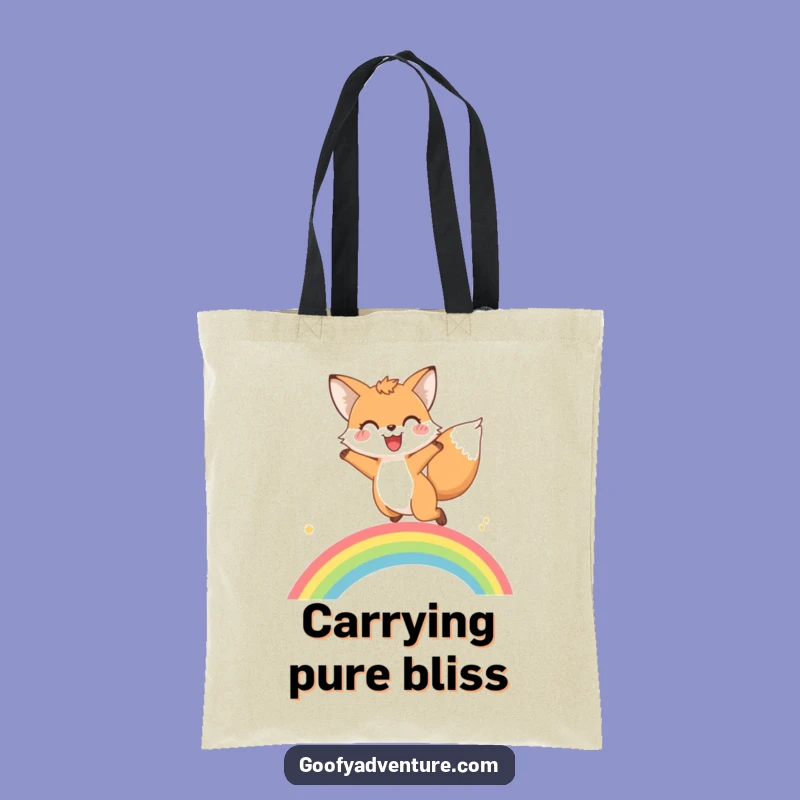 Funny Fox Rainbow Leap Tote Bag: Carry Joy & Essentials, Chic Gift for Dreamers!